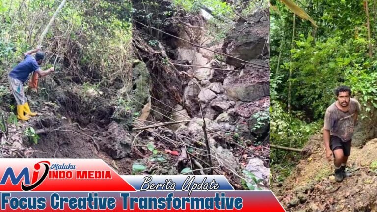 Longsor di Desa Tubyal, Kota Tual: Material Tanah Tutup Akses Warga, 1 Hektar Lahan Rusak