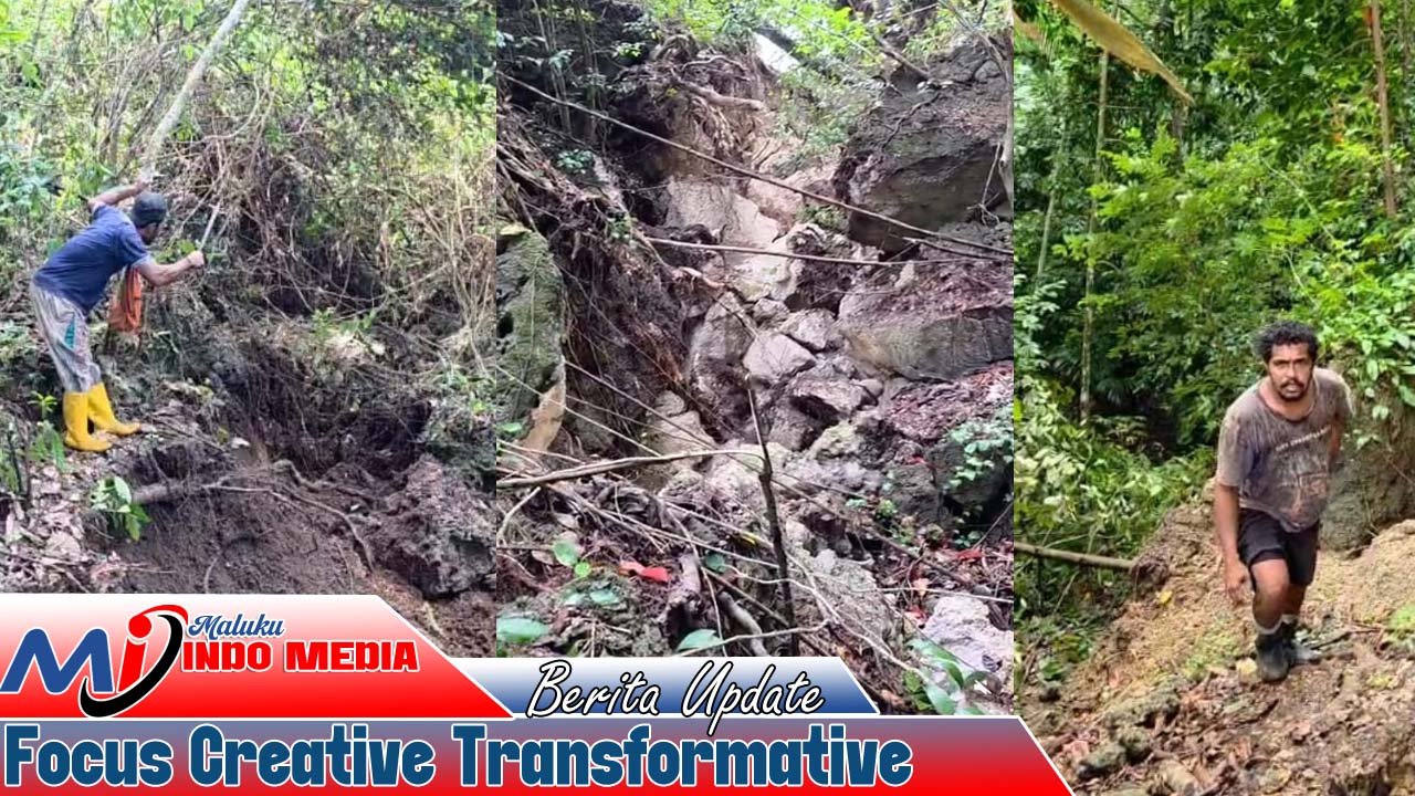 Longsor di Desa Tubyal, Kota Tual: Material Tanah Tutup Akses Warga, 1 Hektar Lahan Rusak