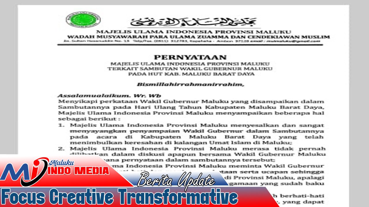 MUI Akan Temui Wagub Maluku: “Kami Akan Beri Peringatan”