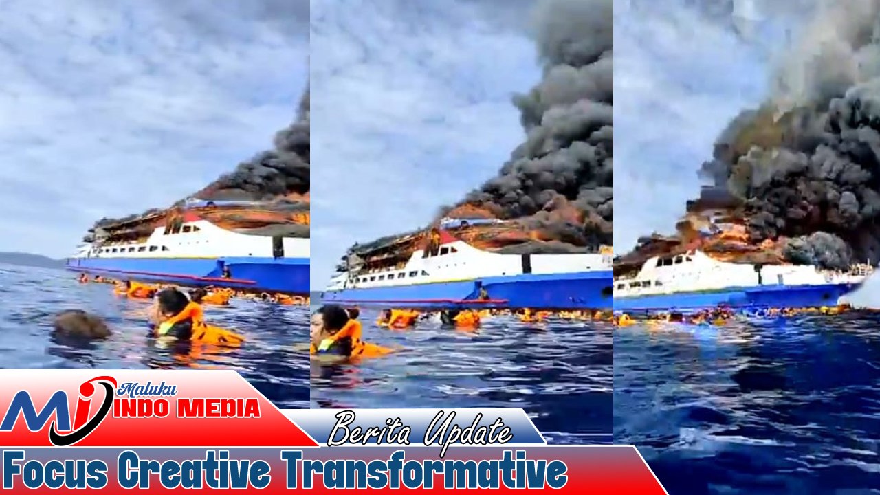BREAKING NEWS: KM Barcelona 5 Terbakar di Perairan Talise, Manado