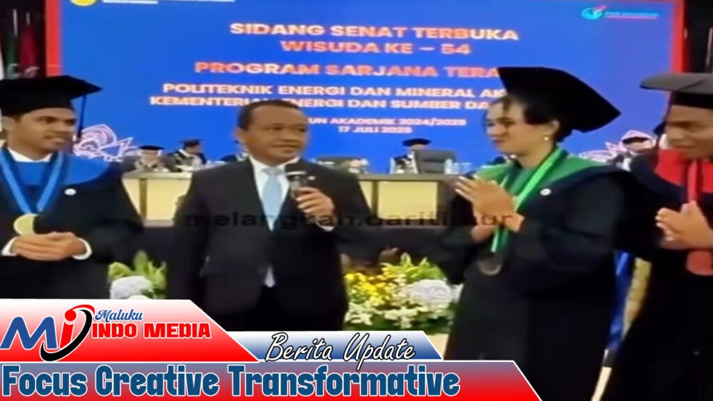 Bahlil Lahadalia, Dorong Lulusan Asal Maluku Dapat Pekerjaan di Sektor Energi pada Wisuda ke-54 Politeknik Akamigas.