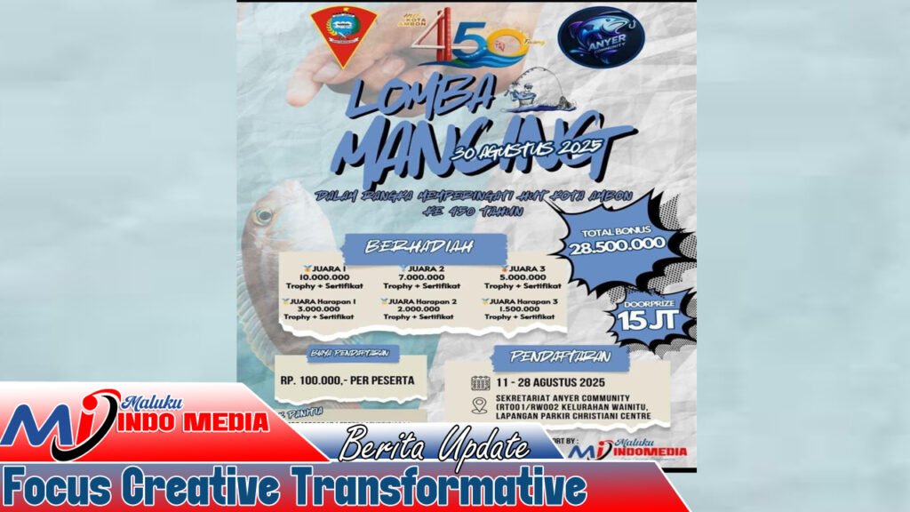 Besok Pagi, Walikota Ambon Buka Lomba Mancing Spektakuler Meriahkan HUT Kota Ambon ke-450