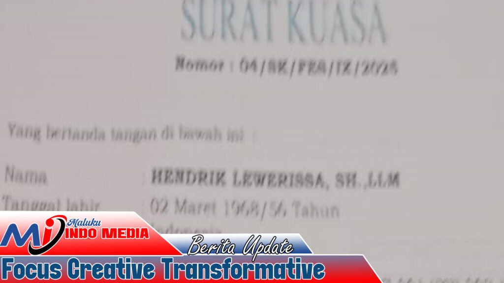 Hendrik Lewerissa Lewat Kuasa Hukum Resmi Polisikan Anca ke Polda Maluku