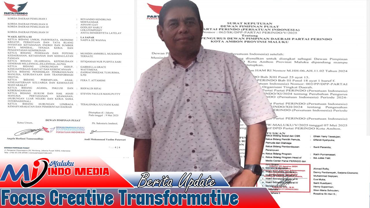 SK Perindo Diduga Tak Sah, Hengky Uneputty Minta Pemkot Ambon Selektif Bayar Dana Parpol