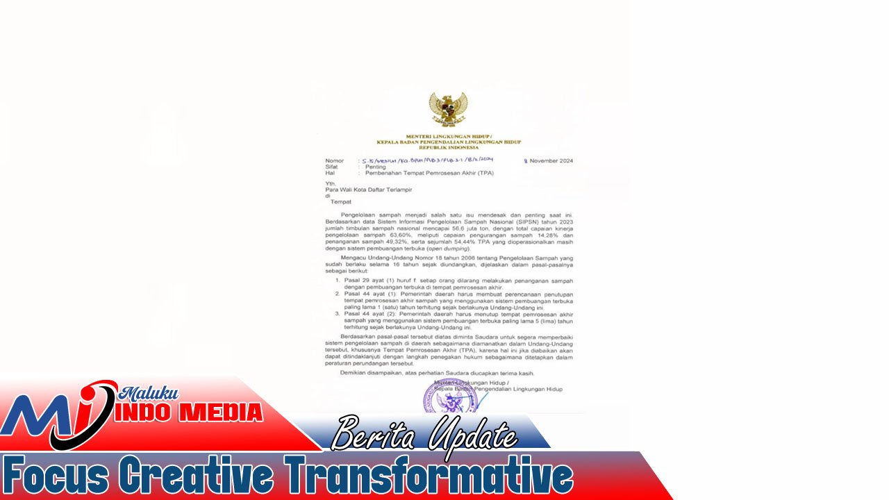 Peringatan Keras Untuk Walikota Ambon, Segera Benahi TPA