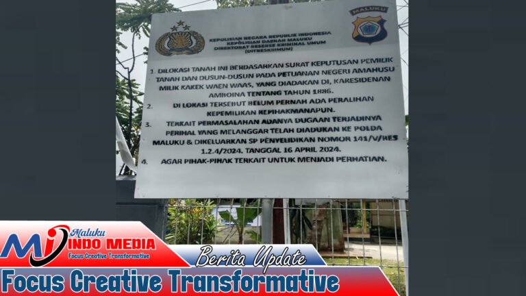 Logo Polri dan Polda Maluku Terpampang di Papan Sengketa Tanah, Publik Pertanyakan Legalitasnya