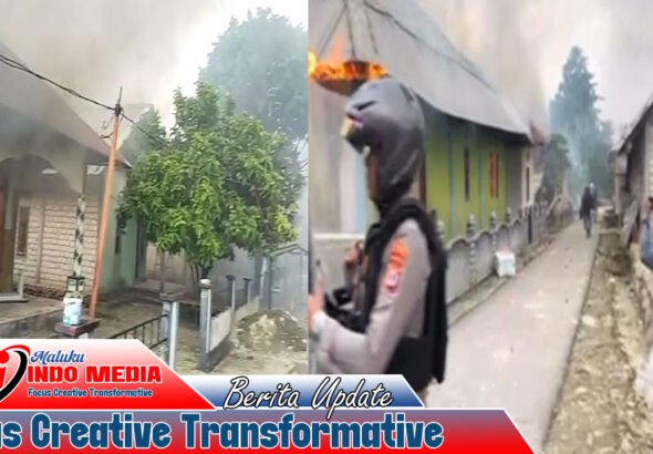 Bentrok Pemuda di Danar Malra, Polisi Terkena Panah, Rumah Warga Terbakar