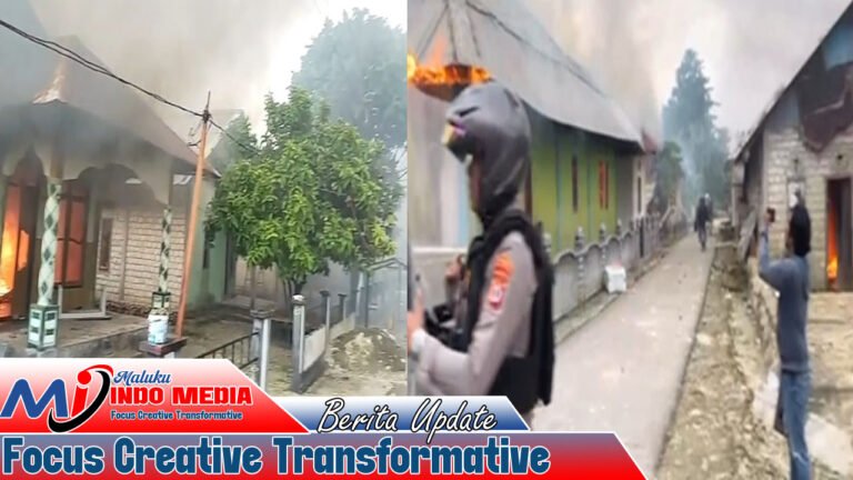 Bentrok Pemuda di Danar Malra, Polisi Terkena Panah, Rumah Warga Terbakar