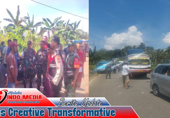 TNI–POLRI GERAK CEPAT! PEMALANGAN JALAN AMBON–LIANG BERHASIL DILUMPUHKAN, SITUASI KEMBALI NORMAL