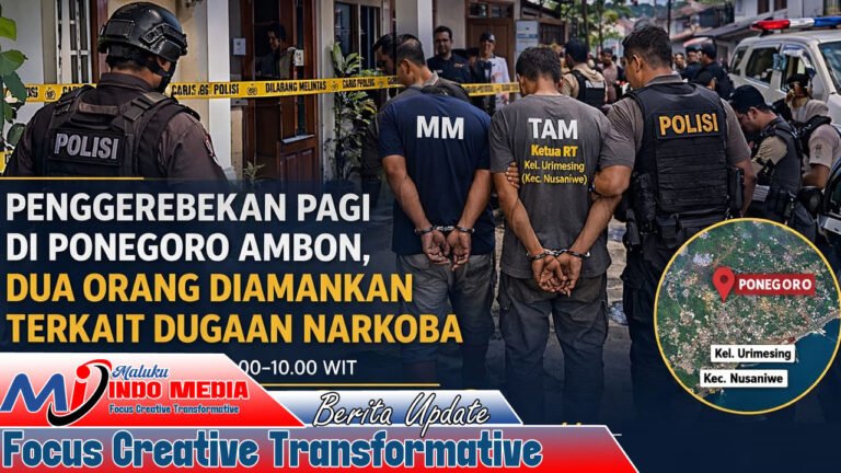 Penggrebekan Pagi di Ponegoro Ambon, RT dan Rekannya Diamankan Terkait Dugaan Narkoba