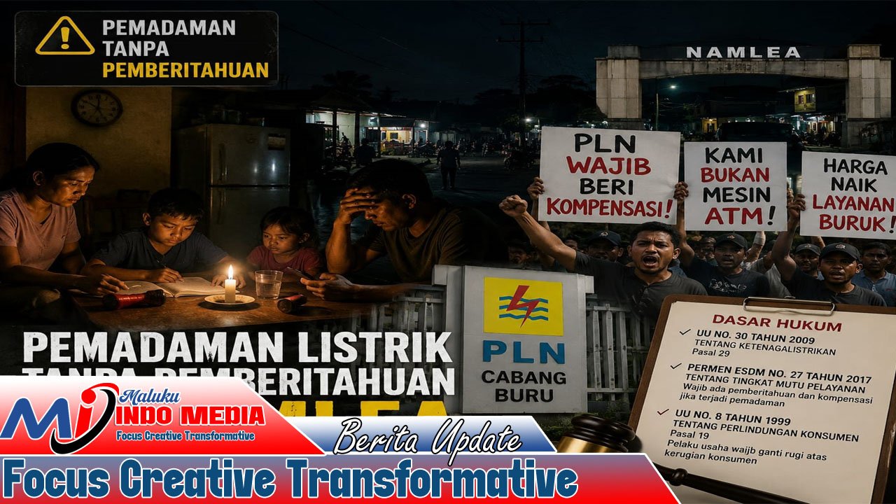 PEMADAMAN TANPA PEMBERITAHUAN DI NAMLEA, PLN BURU DISOROT: MASYARAKAT ANCAM TURUN AKSI