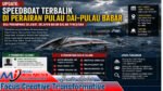 Speedboat Terbalik di Perairan Pulau Dai–Pulau Babar, Dua Penumpang Selamat, Delapan Masih Dalam Pencarian