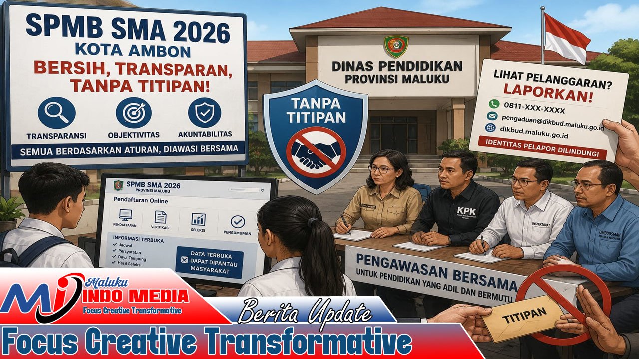 SPMB SMA 2026 di Ambon Diklaim Bersih dari Titipan, Dinas Pendidikan Maluku Tantang Publik Laporkan Pelanggaran