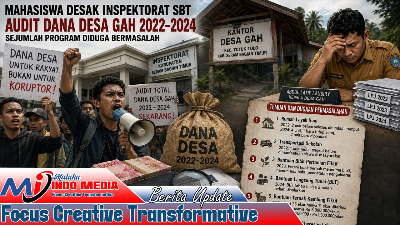 MAHASISWA DESAK INSPEKTORAT SBT AUDIT DANA DESA GAH 2022–2024, SEJUMLAH PROGRAM DIDUGA BERMASALAH
