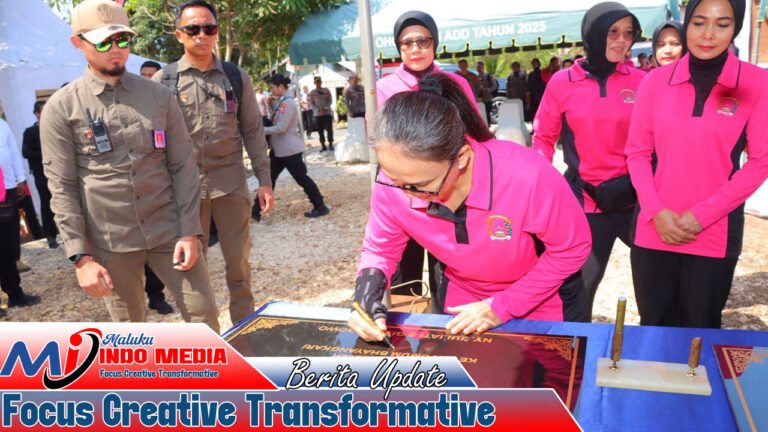 JELANG HKGB KE-74, KETUA UMUM BHAYANGKARI BAWA RIBUAN BANTUAN KE KOTA TUAL
