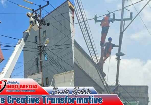 Respon Cepat Aduan Warga, PLN Ambon Ganti Tiang Listrik Keropos di Uritetu