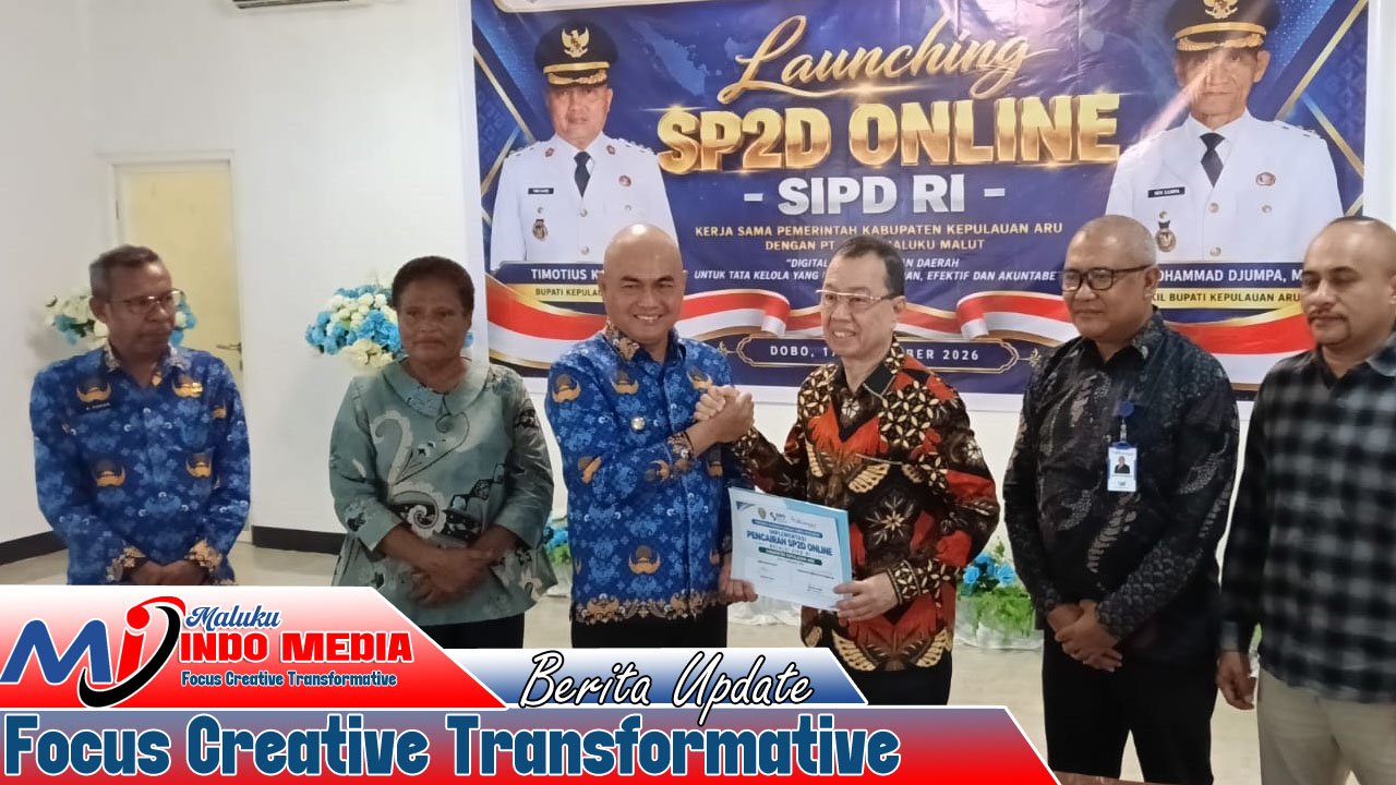 Bupati Kaidel Launching SP2D Online Terintegrasi SIPD RI, Kepulauan Aru Percepat Digitalisasi Keuangan Daerah