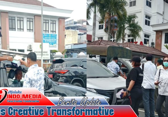 Protokoler kota Ambon bersama Insan Pers bagikan 5.000 Masker, Respon bahaya Karhutla di Maluku   