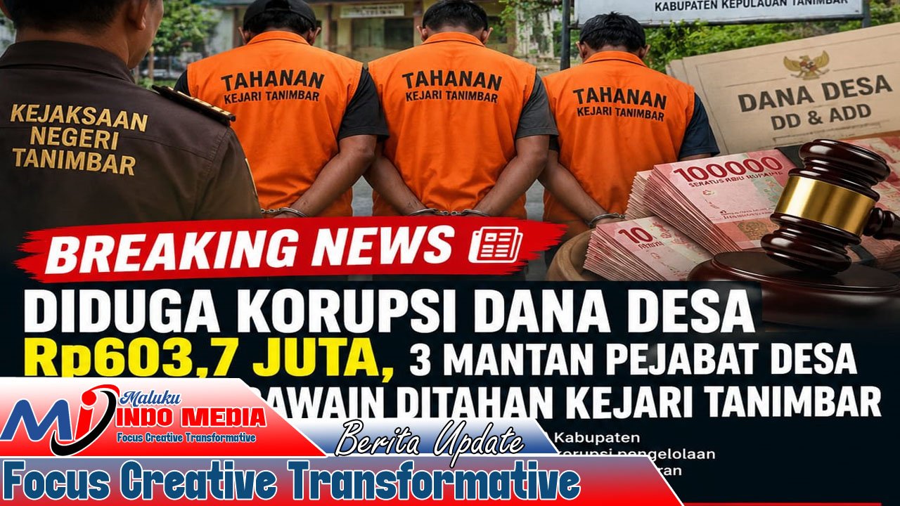 Diduga Korupsi Dana Desa Rp603,7 Juta, Tiga Mantan Pejabat Desa Sangliat Krawain Ditahan Kejari Tanimbar