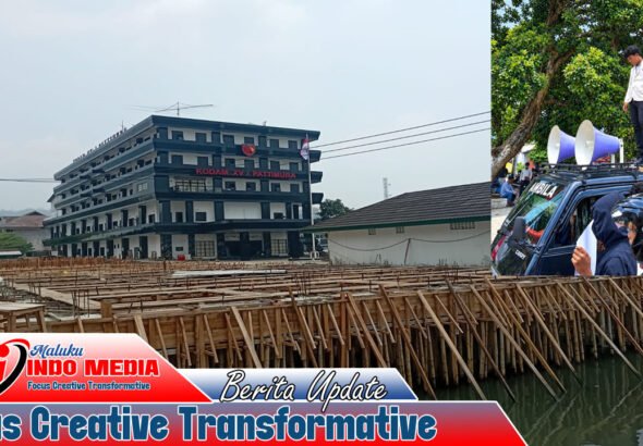 Gerakan Koalisi LSM dan Masyarakat Demo Proyek Bantaran Sungai Waitomu Mardika Segera Dihentikan