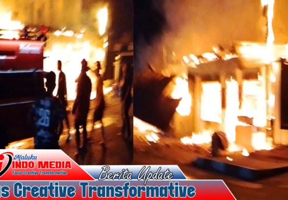 Tiga Tempat Usaha Ludes, Atap Gudang Logistik SPN dan Polsek Baguala Ikut Terbakar