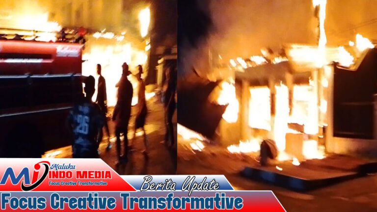 Tiga Tempat Usaha Ludes, Atap Gudang Logistik SPN dan Polsek Baguala Ikut Terbakar